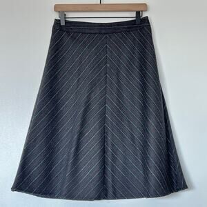 Missoni Italy Wool Chevron A-Line Midi Skirt Gray Italian Designer US 4